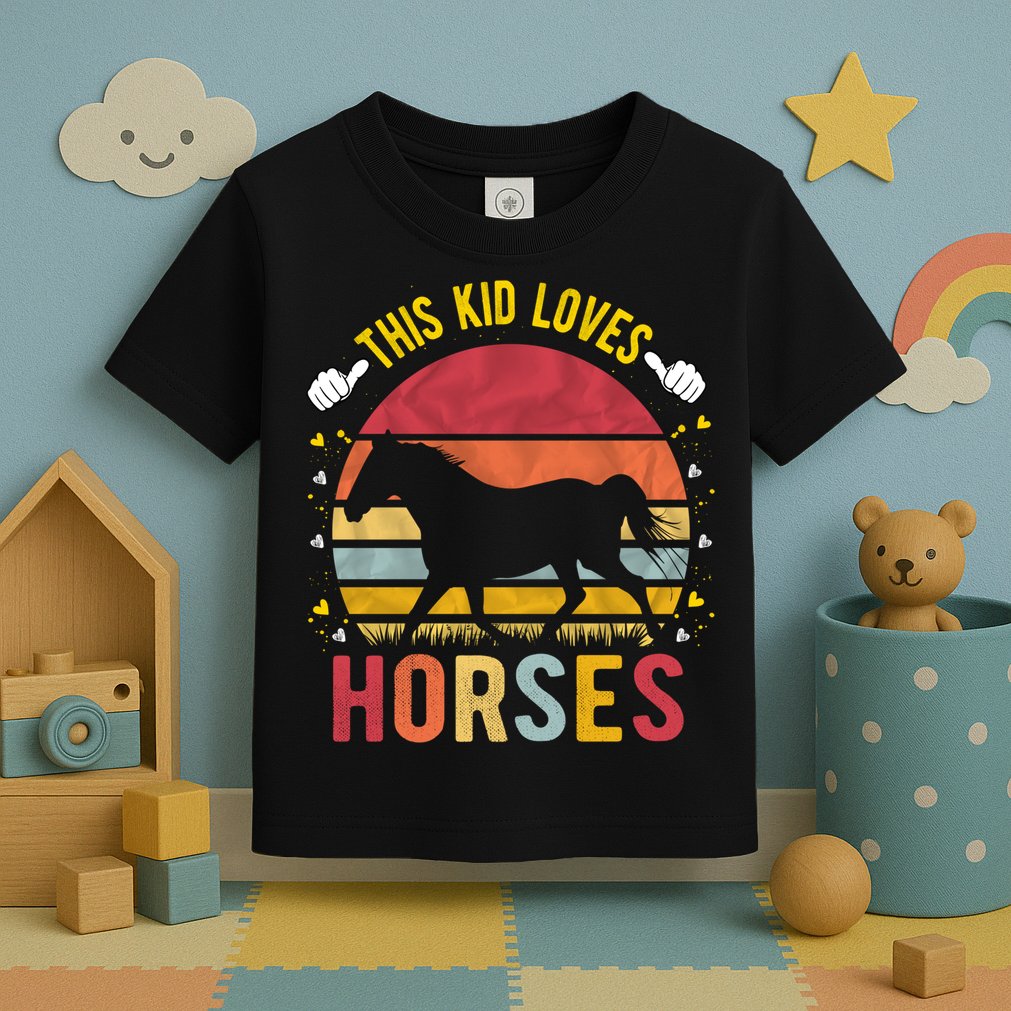This Kid Loves Horses Boys And Girls Horse Gift Meaningful Gift Toddler T-Shirt
