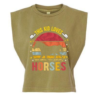 This Kid Loves Horses Boys And Girls Horse Gift Meaningful Gift Garment-Dyed Women's Muscle Tee