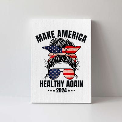 Trump Kennedy Make America Healthy Again Messy Bun Us Flag Canvas