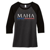 Trump Kennedy Maha Make America Healthy Again 2024 Women's Tri-Blend 3/4-Sleeve Raglan Shirt