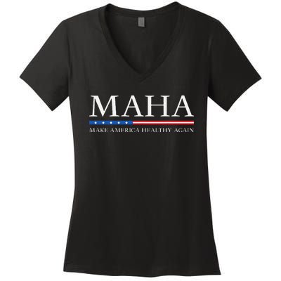 Trump Kennedy Maha Make America Healthy Again 2024 Women's V-Neck T-Shirt