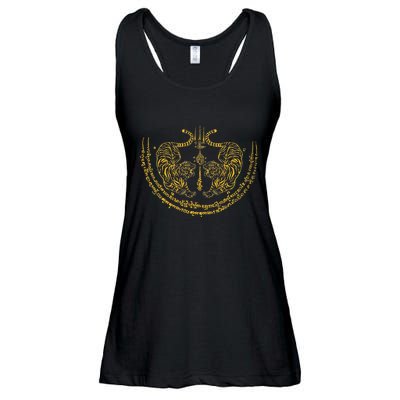 Thailand Kickboxer Muay Thai Thai Boxer Twin Tiger Sak Yant Ladies Essential Flowy Tank
