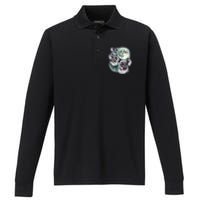 Three Koala Moon Cute Quirky Meme Howling Wildlife Koala Performance Long Sleeve Polo