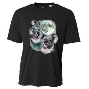 Three Koala Moon Cute Quirky Meme Howling Wildlife Koala Cooling Performance Crew T-Shirt