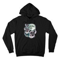 Three Koala Moon Cute Quirky Meme Howling Wildlife Koala Hoodie