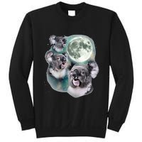 Three Koala Moon Cute Quirky Meme Howling Wildlife Koala Sweatshirt