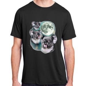 Three Koala Moon Cute Quirky Meme Howling Wildlife Koala Adult ChromaSoft Performance T-Shirt