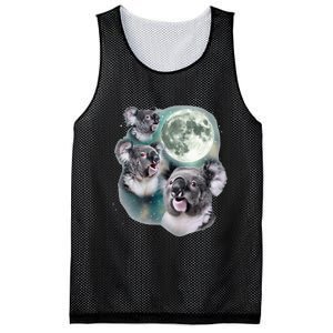 Three Koala Moon Cute Quirky Meme Howling Wildlife Koala Mesh Reversible Basketball Jersey Tank