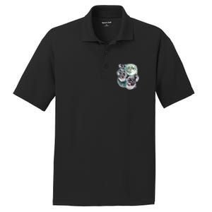 Three Koala Moon Cute Quirky Meme Howling Wildlife Koala PosiCharge RacerMesh Polo