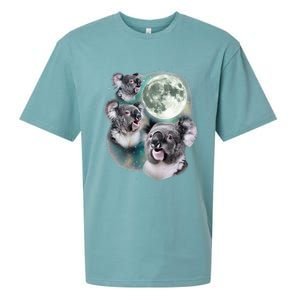 Three Koala Moon Cute Quirky Meme Howling Wildlife Koala Sueded Cloud Jersey T-Shirt