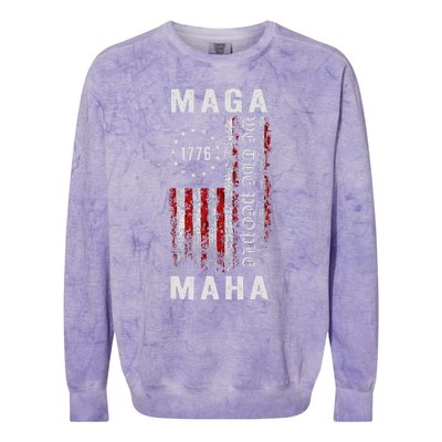 Trump Kennedy Maga Maha 2024 Flag Colorblast Crewneck Sweatshirt