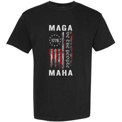 Trump Kennedy Maga Maha 2024 Flag Garment-Dyed Heavyweight T-Shirt