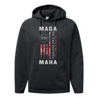 Trump Kennedy Maga Maha 2024 Flag Performance Fleece Hoodie