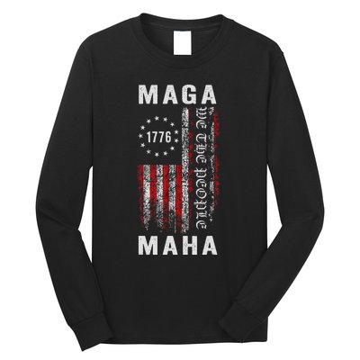 Trump Kennedy Maga Maha 2024 Flag Long Sleeve Shirt