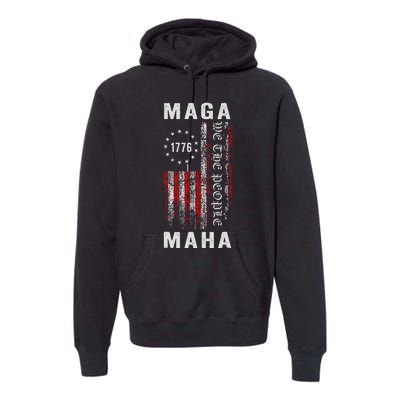 Trump Kennedy Maga Maha 2024 Flag Premium Hoodie