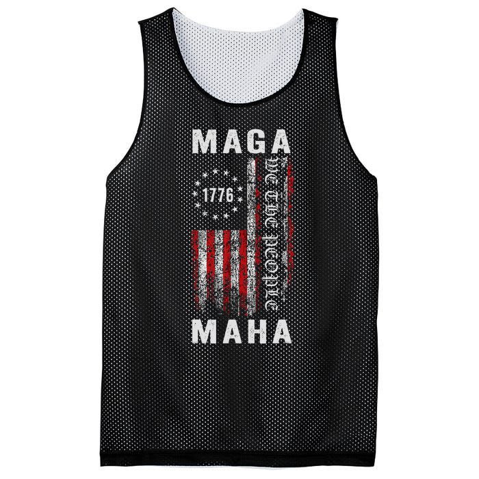 Trump Kennedy Maga Maha 2024 Flag Mesh Reversible Basketball Jersey Tank