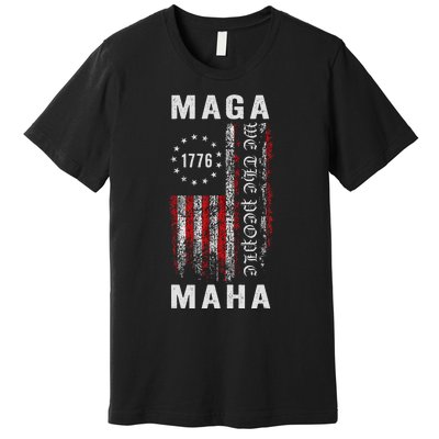 Trump Kennedy Maga Maha 2024 Flag Premium T-Shirt