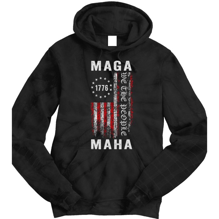 Trump Kennedy Maga Maha 2024 Flag Tie Dye Hoodie