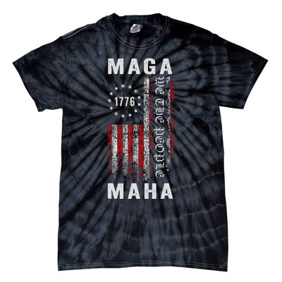 Trump Kennedy Maga Maha 2024 Flag Tie-Dye T-Shirt