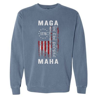 Trump Kennedy Maga Maha 2024 Flag Garment-Dyed Sweatshirt