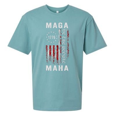 Trump Kennedy Maga Maha 2024 Flag Sueded Cloud Jersey T-Shirt