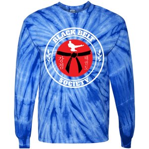 Tkd Korean Martial Arts Tae Kwon Do Fighter Black Belt Funny Gift Tie-Dye Long Sleeve Shirt