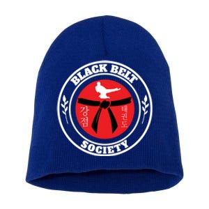 Tkd Korean Martial Arts Tae Kwon Do Fighter Black Belt Funny Gift Short Acrylic Beanie