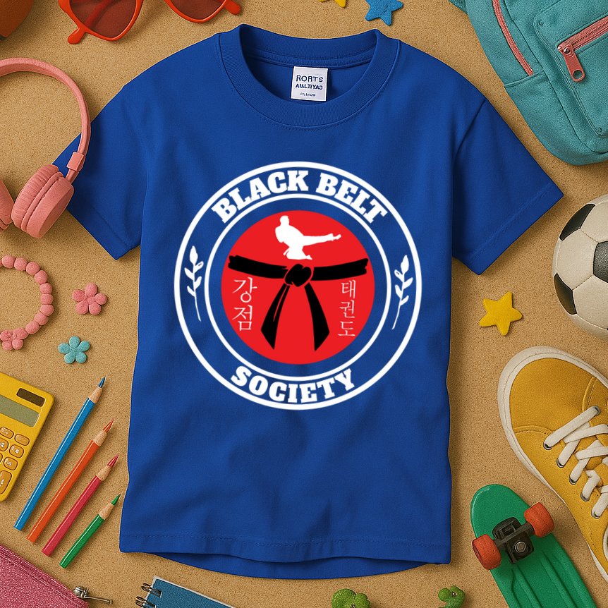 Tkd Korean Martial Arts Tae Kwon Do Fighter Black Belt Funny Gift Kids T-Shirt