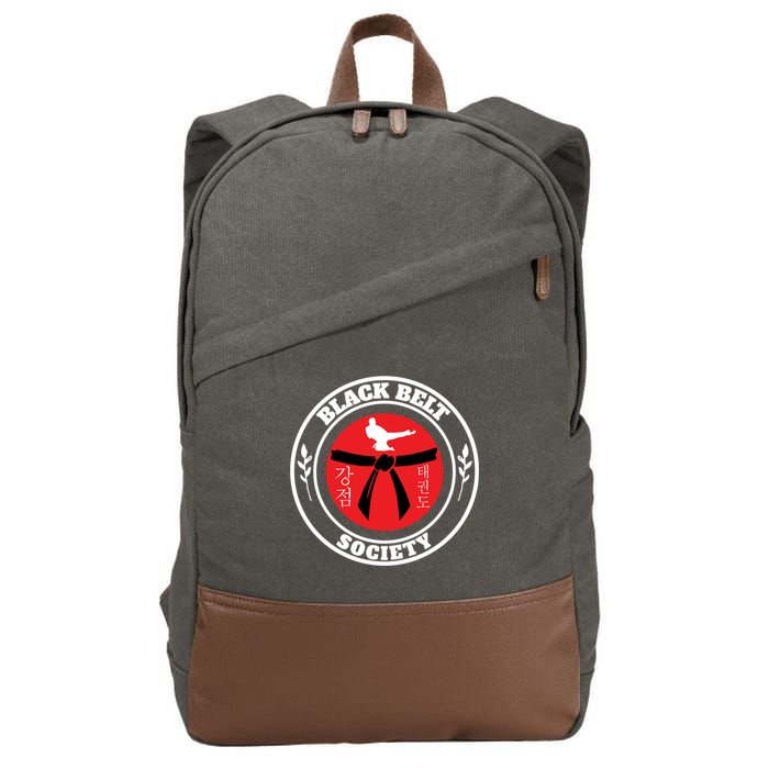 Tkd Korean Martial Arts Tae Kwon Do Fighter Black Belt Funny Gift Cotton Canvas Backpack