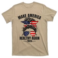 Trump Kennedy Make America Healthy Again Messy Bun Us Flag Gift T-Shirt