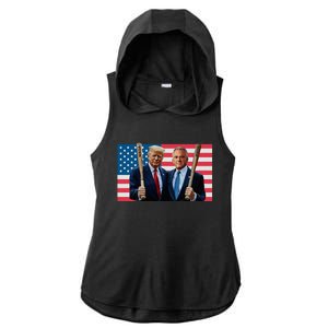 Trump Kennedy Maga Maha Baseball Bat Usa Flag Ladies PosiCharge Tri-Blend Wicking Draft Hoodie Tank