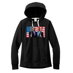 Trump Kennedy Maga Maha Baseball Bat Usa Flag Women's Fleece Hoodie