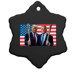 Trump Kennedy Maga Maha Baseball Bat Usa Flag Ceramic Star Ornament