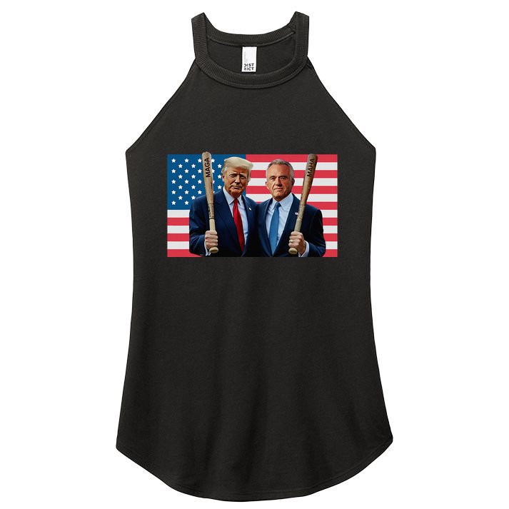 Trump Kennedy Maga Maha Baseball Bat Usa Flag Women's Perfect Tri Rocker Tank