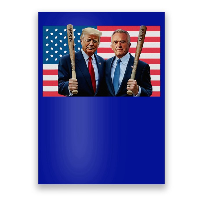 Trump Kennedy Maga Maha Baseball Bat Usa Flag Poster