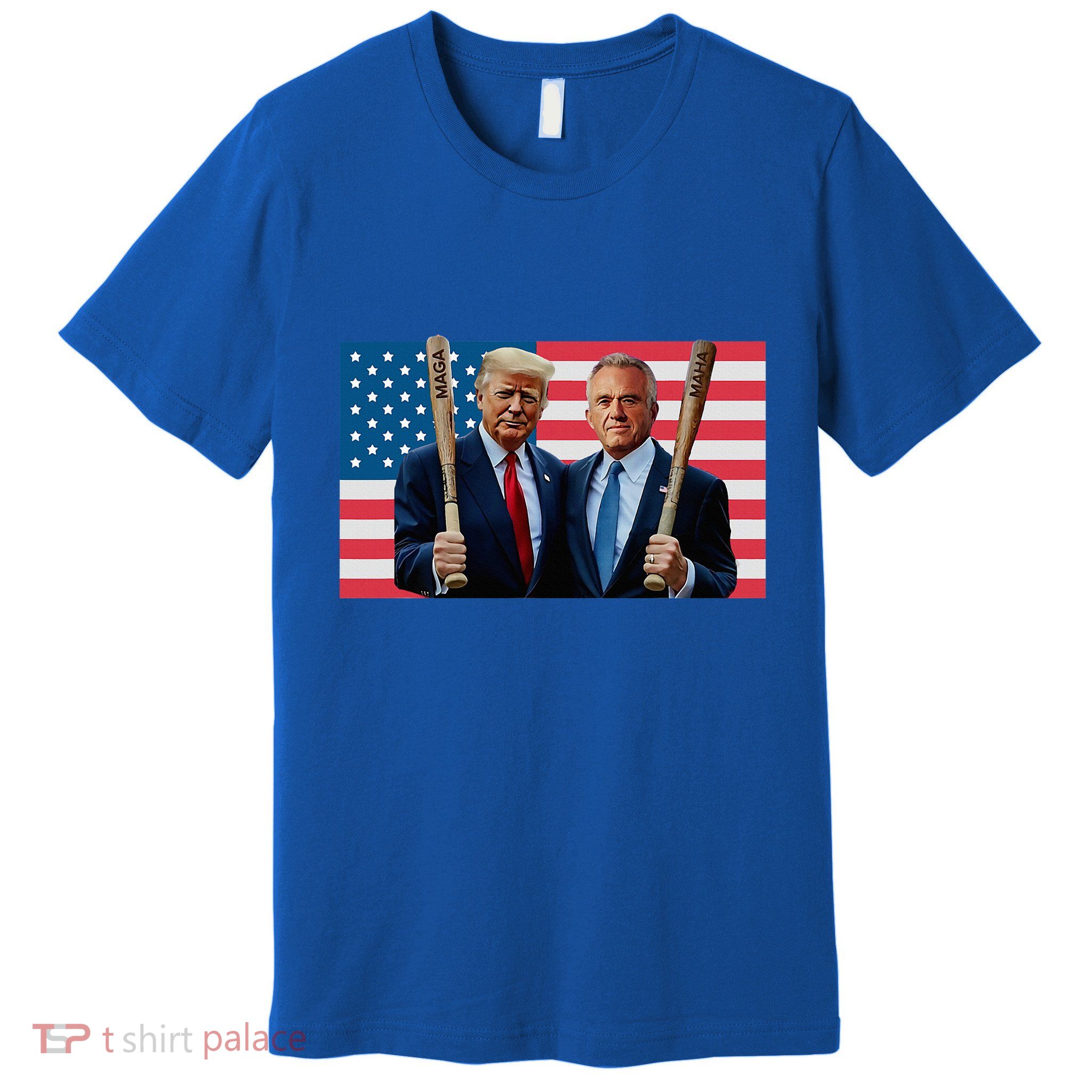 Trump Kennedy Maga Maha Baseball Bat Usa Flag Premium T-Shirt