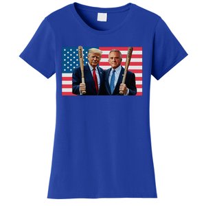 Trump Kennedy Maga Maha Baseball Bat Usa Flag Women's T-Shirt