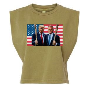 Trump Kennedy Maga Maha Baseball Bat Usa Flag Garment-Dyed Women's Muscle Tee