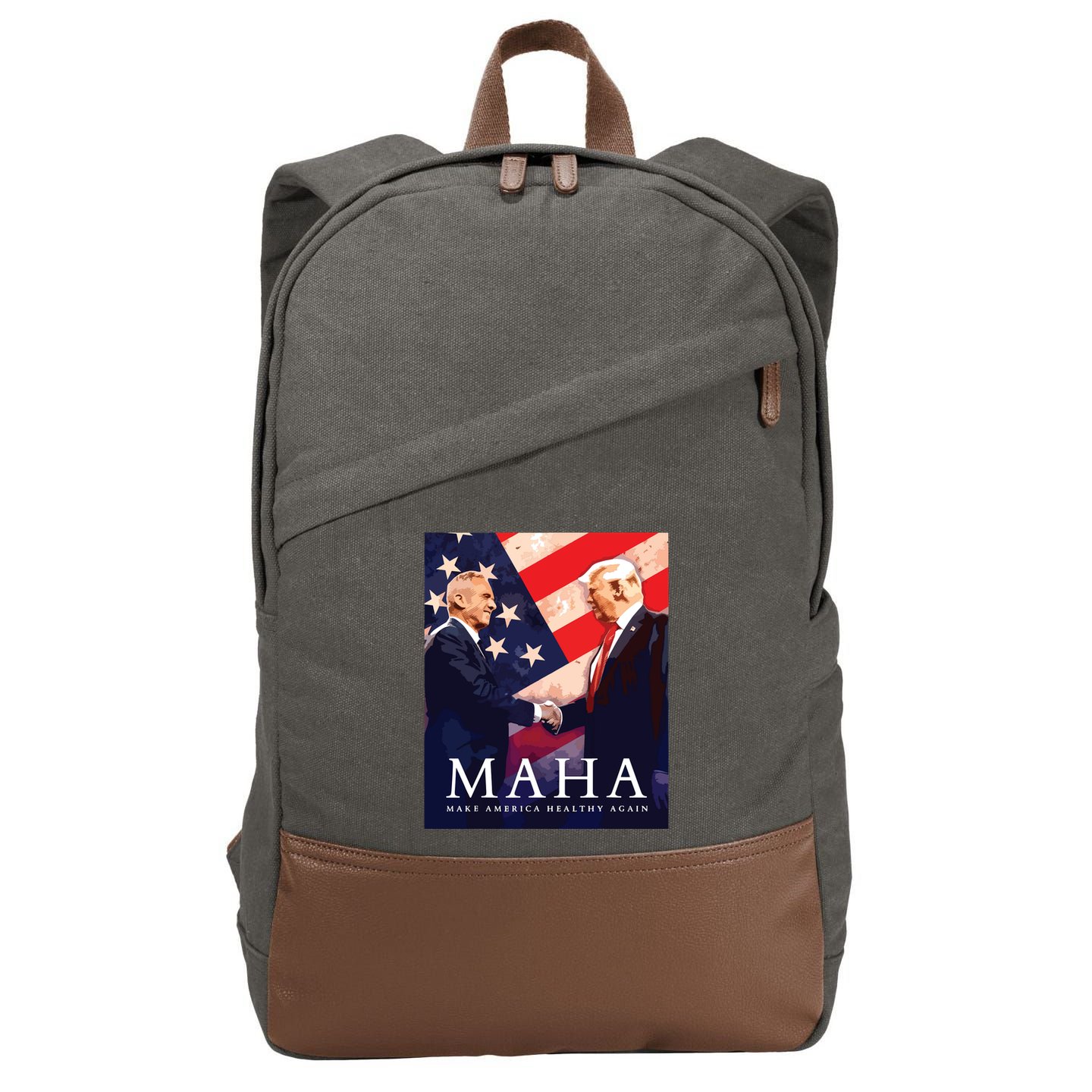 Trump Kennedy Make America Healthy Again Cotton Canvas Backpack