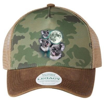 Three Koala Moon Cute Quirky Meme Howling Wildlife Koala Legacy Tie Dye Trucker Hat
