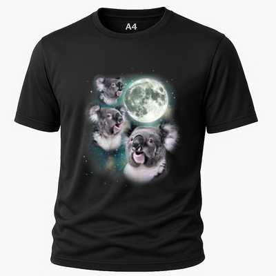 Three Koala Moon Cute Quirky Meme Howling Wildlife Koala Performance Shirt