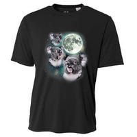 Three Koala Moon Cute Quirky Meme Howling Wildlife Koala Cooling Performance Crew T-Shirt