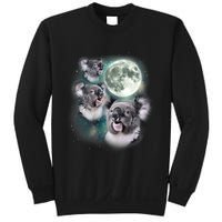 Three Koala Moon Cute Quirky Meme Howling Wildlife Koala Sweatshirt