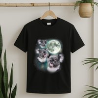 Three Koala Moon Cute Quirky Meme Howling Wildlife Koala T-Shirt