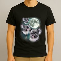 Three Koala Moon Cute Quirky Meme Howling Wildlife Koala T-Shirt