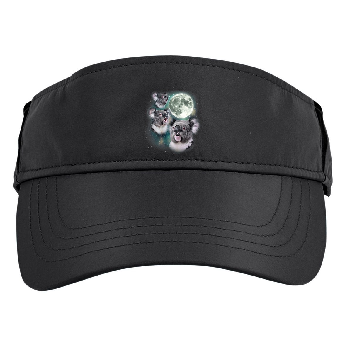 Three Koala Moon Cute Quirky Meme Howling Wildlife Koala Adult Drive Performance Visor