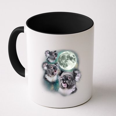 Three Koala Moon Cute Quirky Meme Howling Wildlife Koala Mug