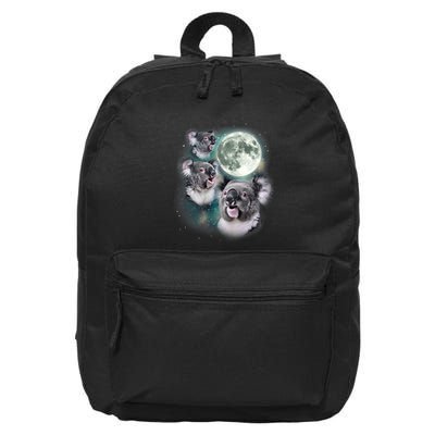 Three Koala Moon Cute Quirky Meme Howling Wildlife Koala 16 in Basic Backpack