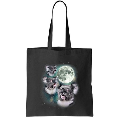 Three Koala Moon Cute Quirky Meme Howling Wildlife Koala Bag
