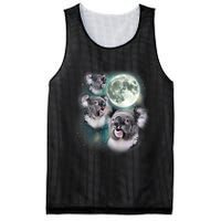 Three Koala Moon Cute Quirky Meme Howling Wildlife Koala Mesh Reversible Basketball Jersey Tank